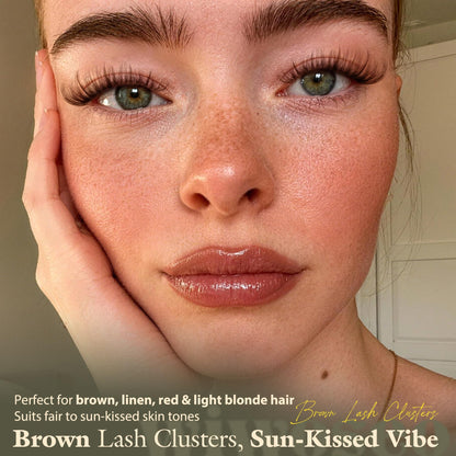 Dark Brown Lash Clusters Wispy Eyelash Clusters Natural Fluffy Lash Cluster
