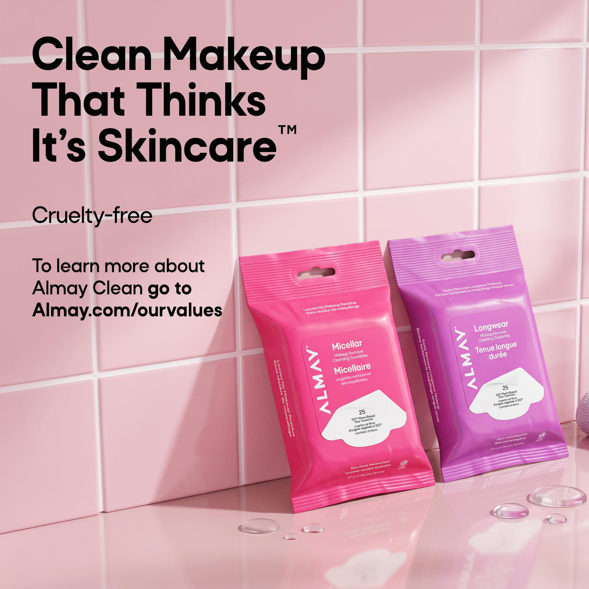 Almay Micellar Makeup Remover Cleansing Towelettes, 25 Count