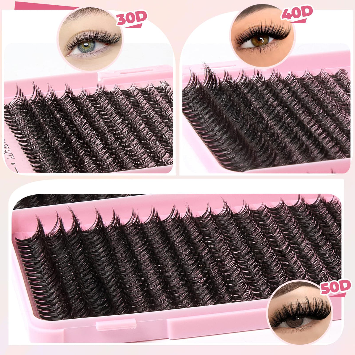 Wispy Lash Clusters Kit 800pcs Lash Extension Kit DIY Eyelash Clusters 30D&40D&50D Lashes Clusters 8-18mm With Lash Bond and Seal, Lash Tweezers, Lash Remover，Lash Brush