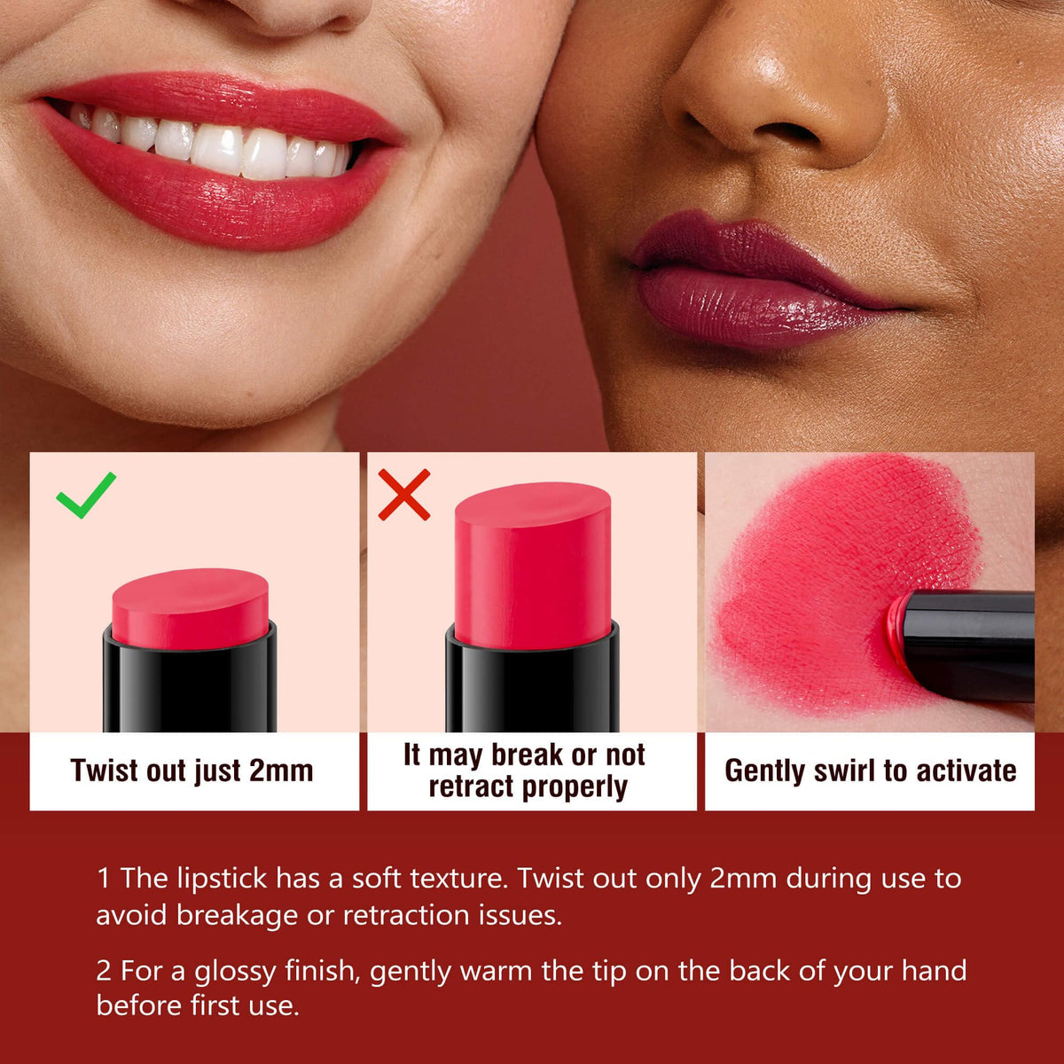 ilembane Cocoa Brown Hydrating Lipstick, Glossy Tinted Lip Balm - Cocoa