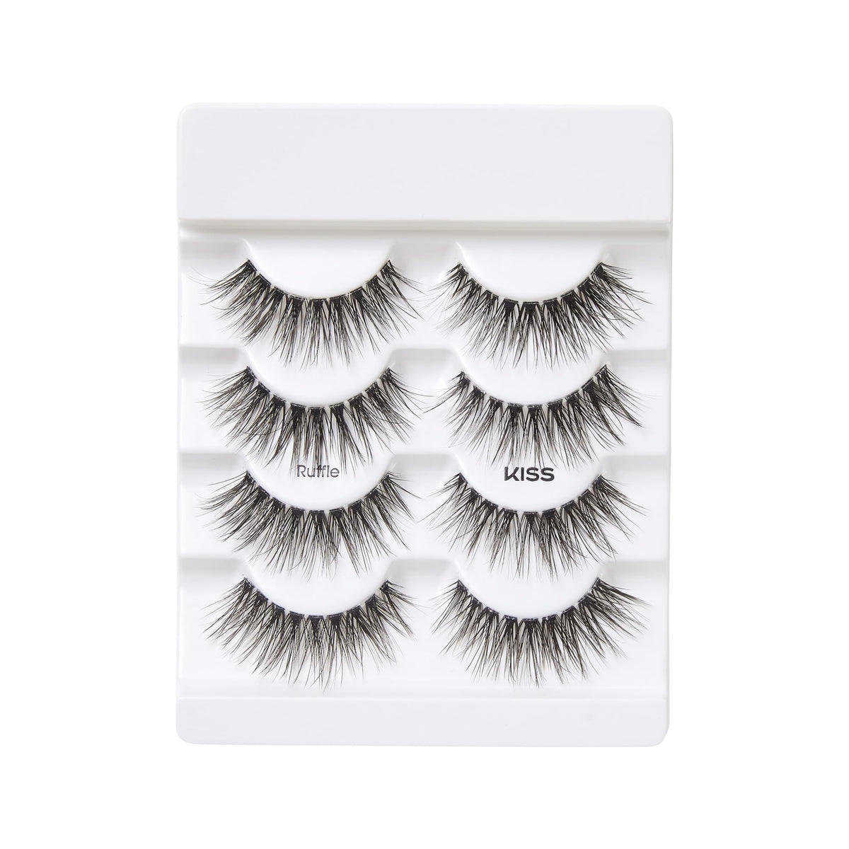 KISS Lash Couture Naked Drama Collection False Eyelashes Multipack 01 with Cushion Flexi Band, Style 'Ruffle', Full & Fluffy Volume, 4 Pairs Fake Eyelashes