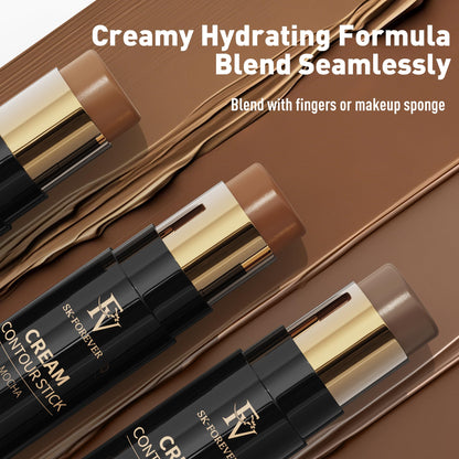 FV Cool Toned Contour Stick, Creamy & Blendable Formula, Highly Pigmented, Long-Lasting for a Natural, Waterproof Finish, Face Sculpting Makeup for Fair/Light Skin, Beginner Friendly, 01 Amber
