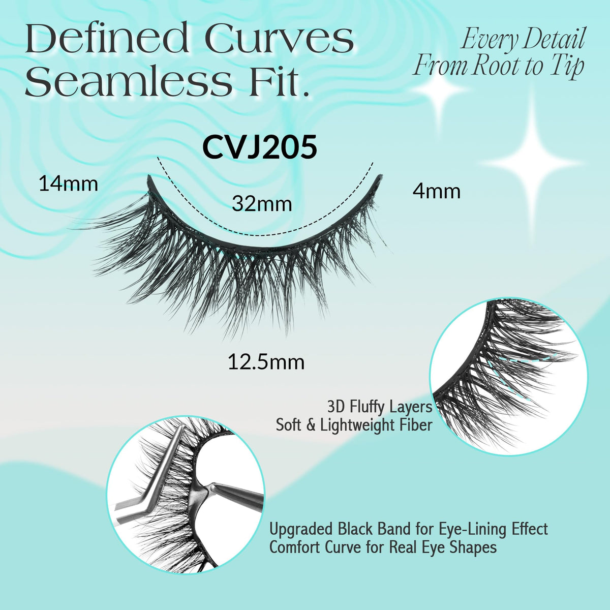 Bepholan Self Adhesive Lashes, Pre Glued Natural Wispy False Eyelashes