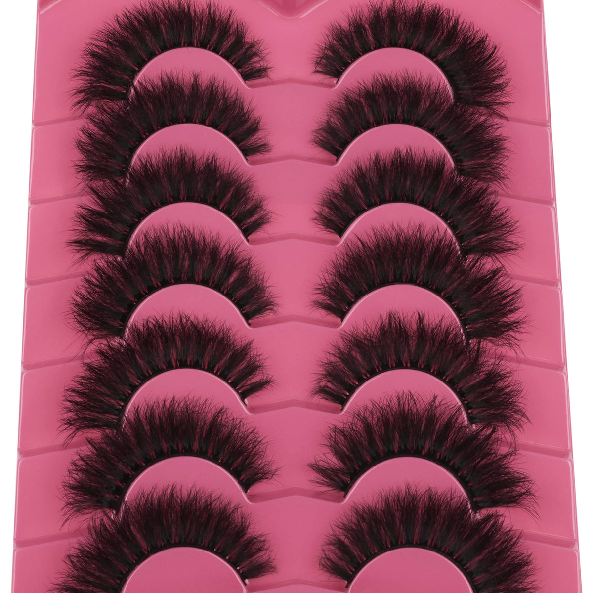 FANXITON False Eyelashes, Dramatic 8D Wispy Cat Eye 16mm, 7 Pairs