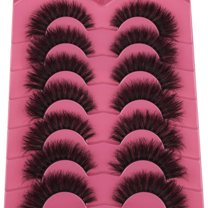 FANXITON False Eyelashes, Dramatic 8D Wispy Cat Eye 16mm, 7 Pairs