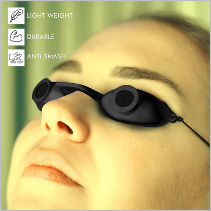 Super Sunnies FDA Compliant Flex UV Red Light Tanning Bed Goggles - Black
