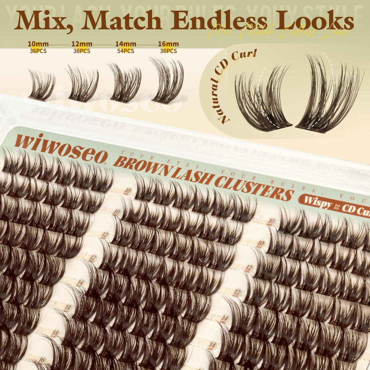 Dark Brown Lash Clusters Wispy Eyelash Clusters Natural Fluffy Lash Cluster