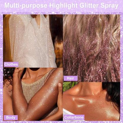 YOSCA Body Glitter Spray, 150ML Holographic Glitter Hairspray