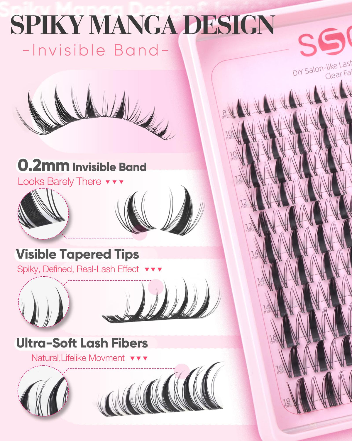 Fairy Lash Clusters Manga Eyelash Clusters D Curl Anime Individual Lashes