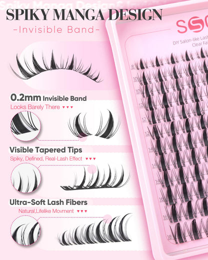 Fairy Lash Clusters Manga Eyelash Clusters D Curl Anime Individual Lashes