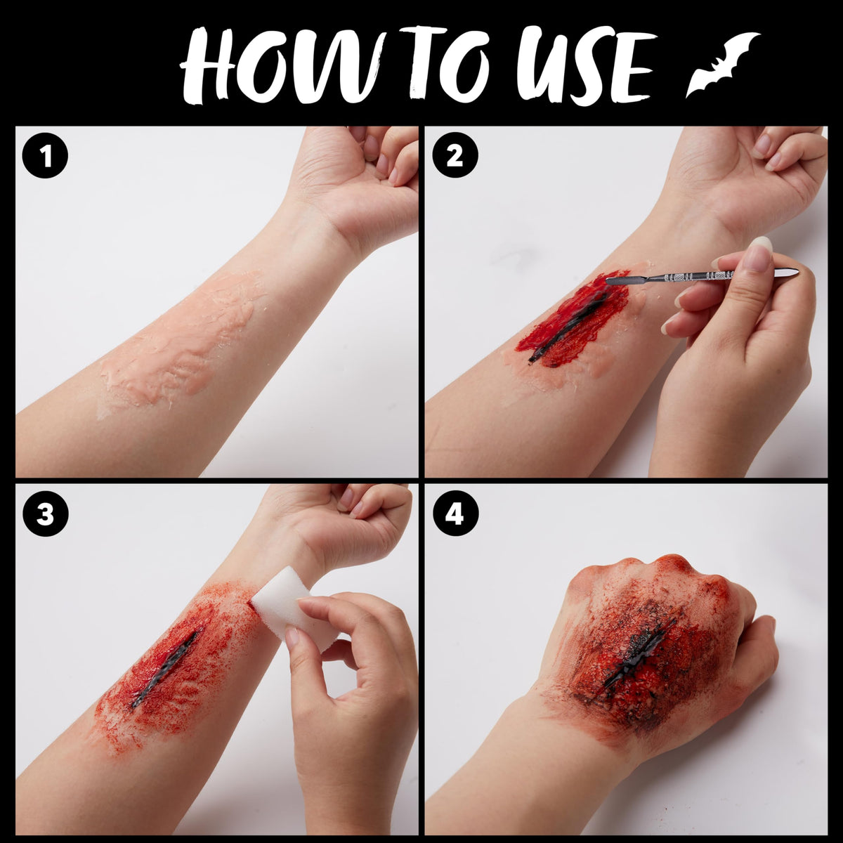 Spooktacular Creations Halloween Makeup Kit Face Painting Set,6 Colors Bruise Makeup Palette,Scar Wax with Spatula Tool,Fake Blood Gel,Blood Spray,Stipple Sponges,SFX Costume Cosplay Party for Adult
