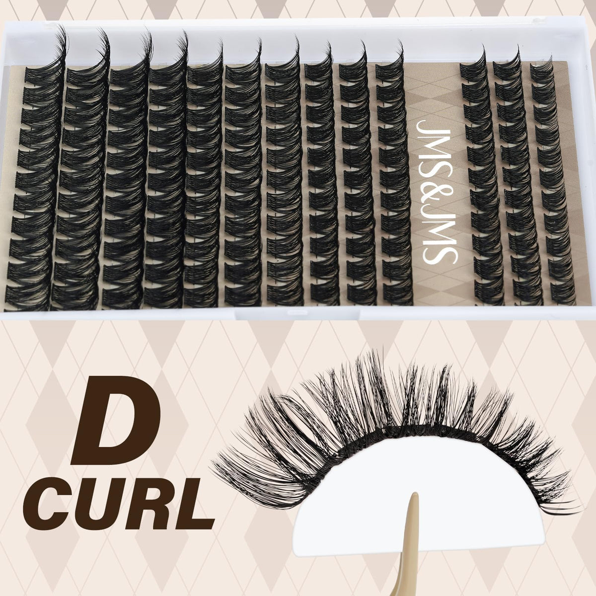 JMS&JMS Lash Clusters Kit Lash Extension Kit with Lash Bond and Seal Eyelash Applictor Lash Extension Kit for Beginner (MISS BELLA-8-18mix)
