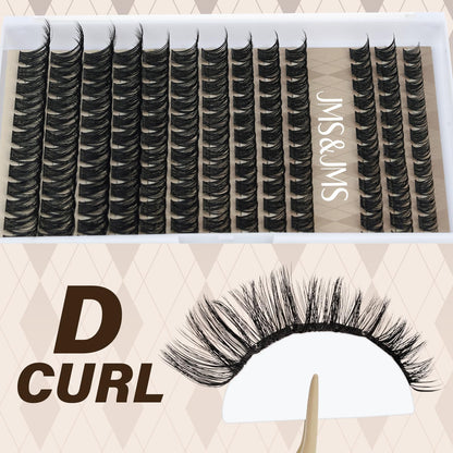 JMS&JMS Lash Clusters Kit Lash Extension Kit with Lash Bond and Seal Eyelash Applictor Lash Extension Kit for Beginner (MISS BELLA-8-18mix)