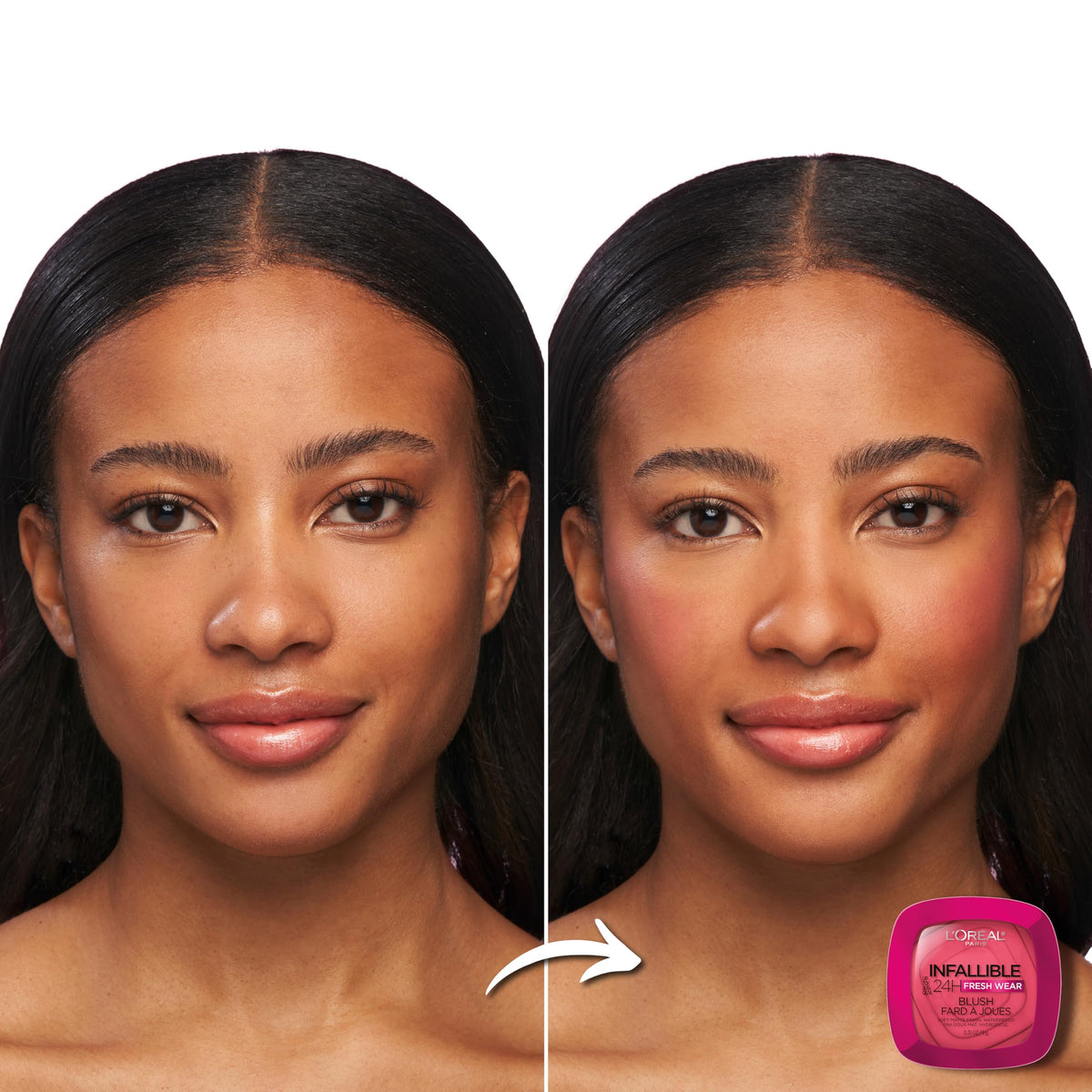 L'Oreal Paris Infallible Up to 24H Fresh Wear Soft Matte Blush, Blendable, Long-Lasting and Waterproof Cheek Make Up, Confident Pink 10, 0.31 Oz