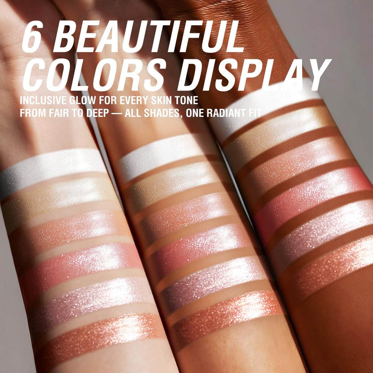 6-Color Cream Highlighter Stick Set for Face, Luminous Glow Makeup Kit