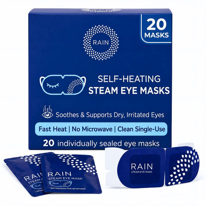 Rain Self Heating Eye Compress, Heated Eye Masks for Dry Eyes 20 Masks