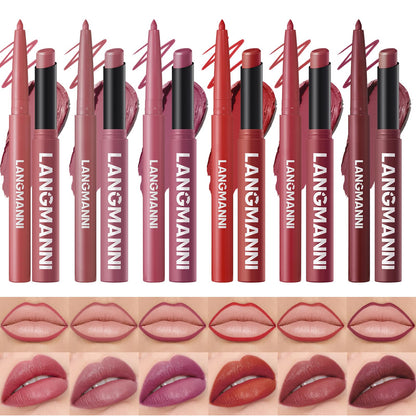 Jolilab 12Pcs Lip Makeup Set, 6 Lip Liners + 6 Matte Lipsticks, Rich ColorB