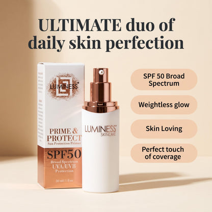 LUMINESS CA Tint - Color Adjusting Tinted Moisturizer + SPF50 2PC Kit – Hydrating Skin Tint w/Sheer Coverage, Lightweight Daily Face Moisturizer, Includes Broad Spectrum SPF 50 Face Sunscreen