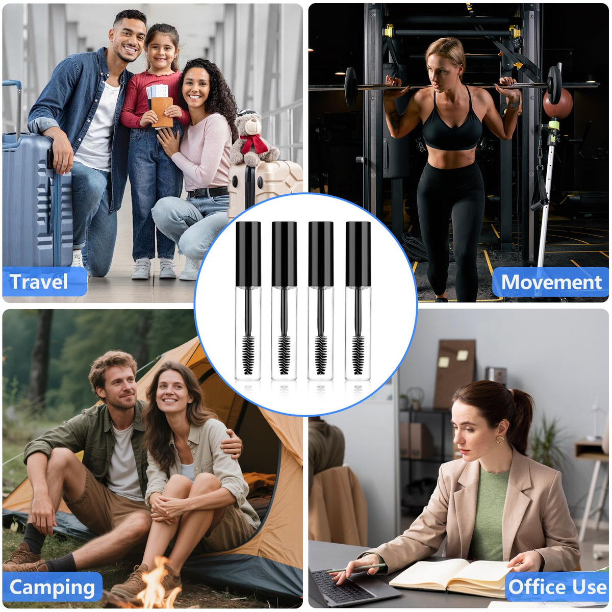 AskBed 4 Pack of 0.34 Oz (10ml) Empty Mascara Tube