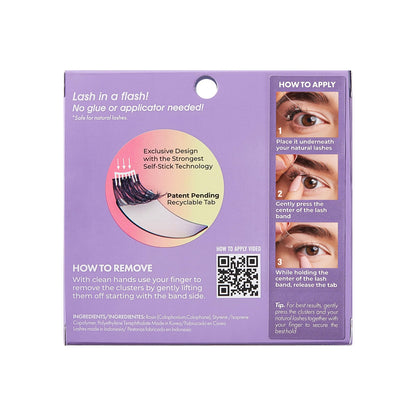 Kiss Impress Falsies Easy Tab Press On Self Adhesive Eyelashes, Black, 'Classy Natural', 1 Pair of 6mm-7mm Inner Natural Volume Eyelash Clusters & 1 Pair of 6mm-10mm Outer Half-Lashes with Easy Tabs