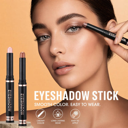 12 Colors Shimmer Eyeshadow Stick Set, Cream Eye Shadow Pen for Beginners