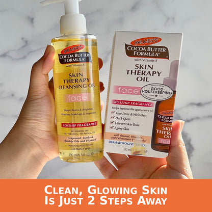Palmer's Skin Therapy Face Oil + Facial Cleanser Oil, Skin Care Bundle