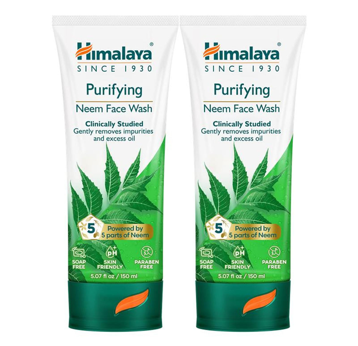 Himalaya Purifying Neem Face Wash With Neem & Turmeric, 5.07 oz, 2 Pack