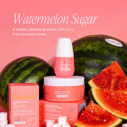Bushbalm 2-Step Ingrown Hair Routine - Watermelon Sugar Oil & Body Scrub