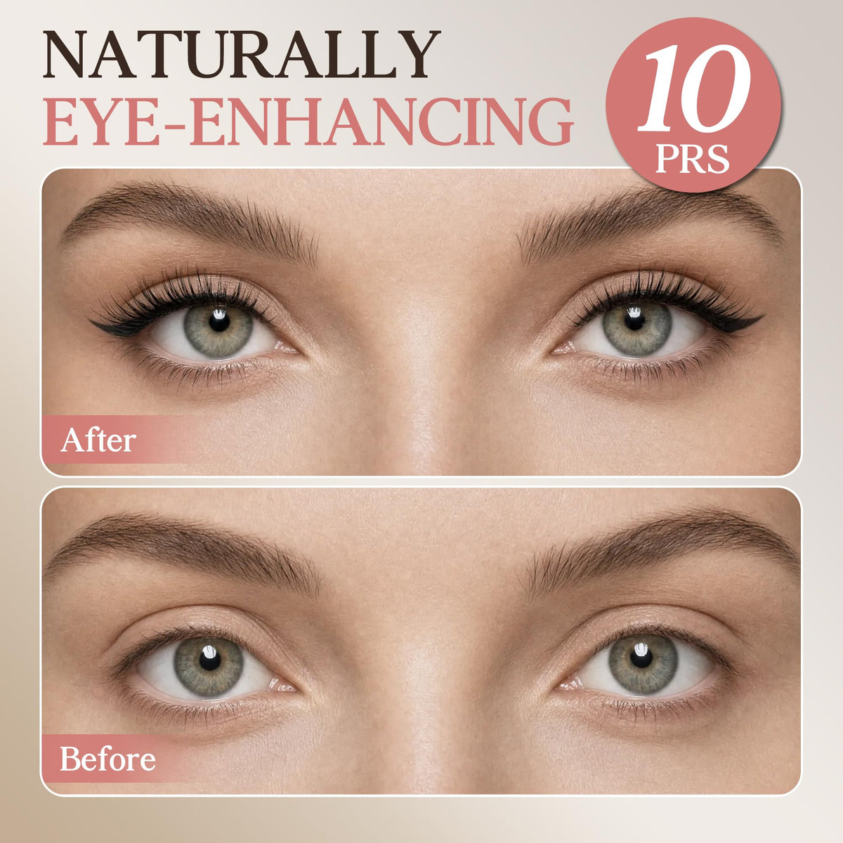 Magnetic Eyelashes with Applicator Eyeliner Natural Fake Eyelashes 10 Pairs