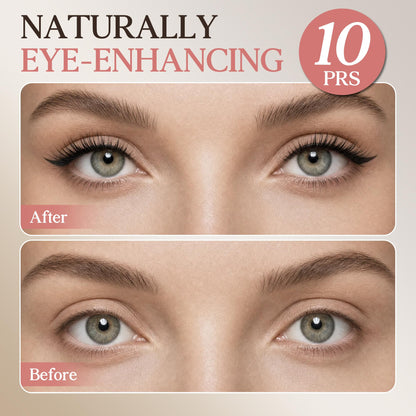 Magnetic Eyelashes with Applicator Eyeliner Natural Fake Eyelashes 10 Pairs
