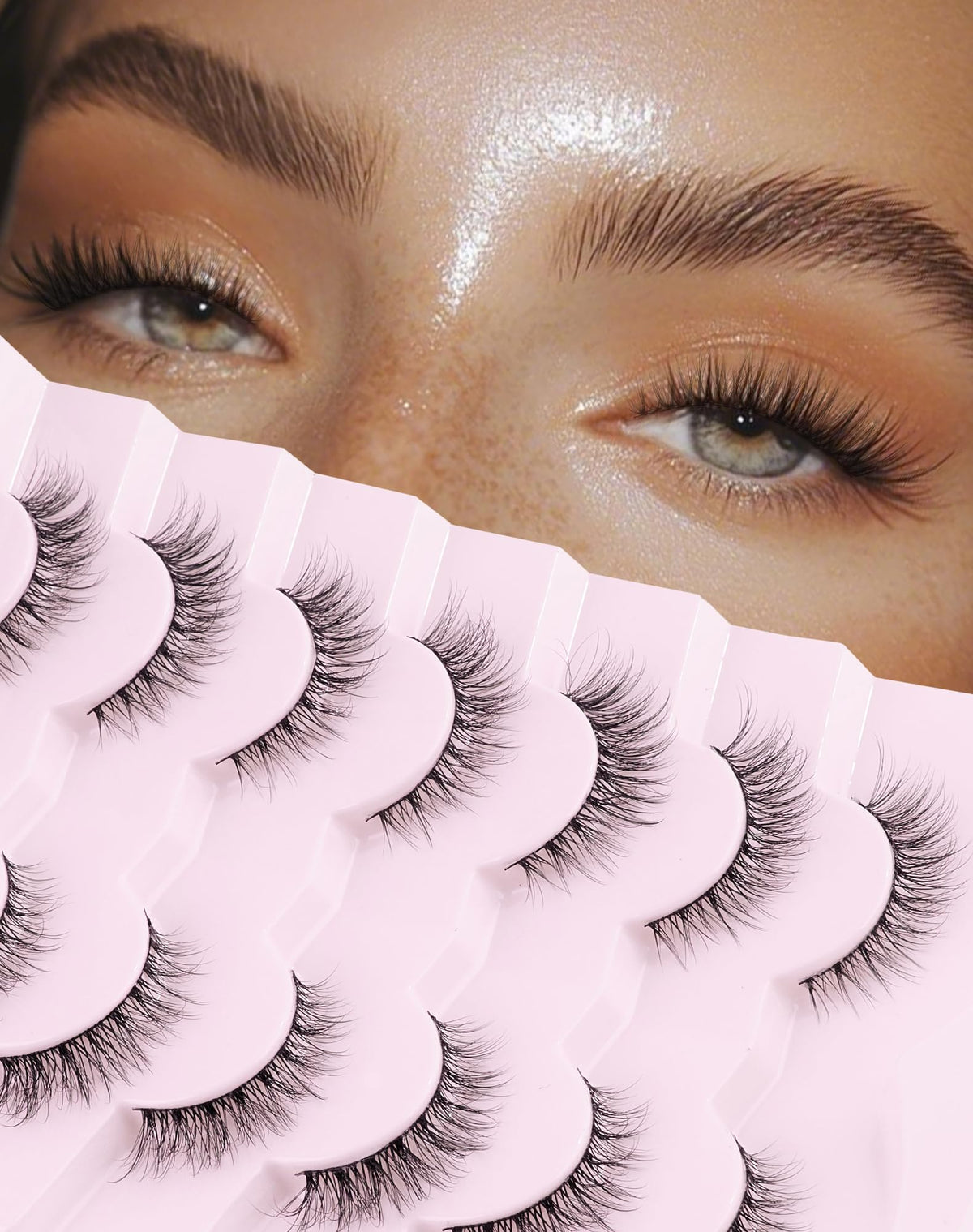 Natural Lashes Mink Natural Eyelashes False Eyelashes Natural Look False Lashes Wispy Eye Lashes Cat Eyelashes Fake Lashes UK222