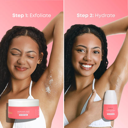 Bushbalm 2-Step Ingrown Hair Routine - Watermelon Sugar Oil & Body Scrub