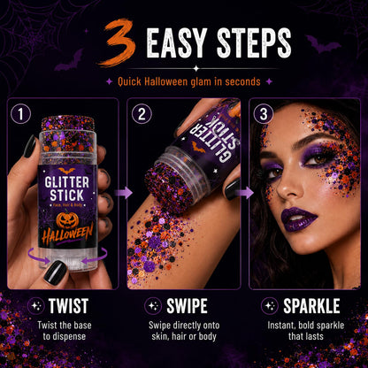 Halloween Glitter Stick for Face, Body & Hair Accessories for Women Kids