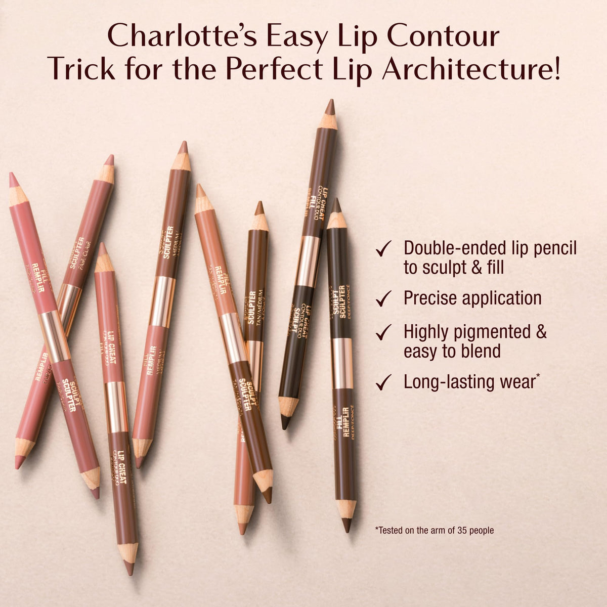 Charlotte Tilbury Lip Cheat Contour Duo - Dual-Sided Lip Liner Pencil