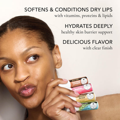 Dionis Goat Milk Jumbo Lip Balm for Dry Chapped Lips, Vanilla Bean, 3 Pack