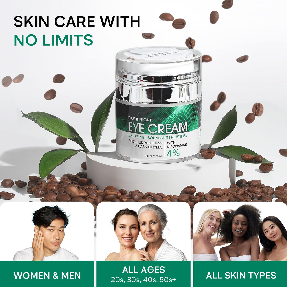 Under Eye Cream - Retinol, Caffeine & Niacinamide Care for Dark Circles