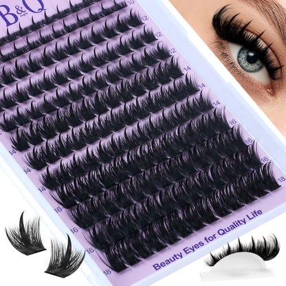 B&Q Manga Lash Clusters with Spikes Salon Volume Wet-Look Individual Lashes