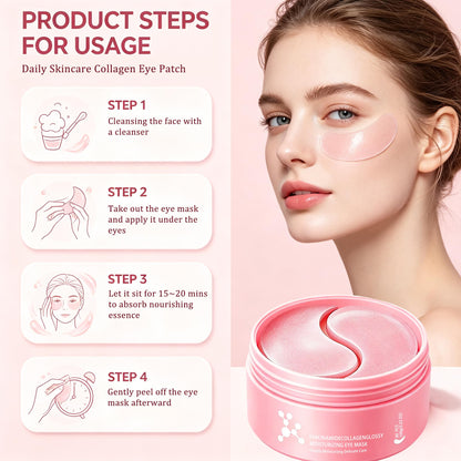 80 Pcs Collagen Eye Masks,Pink Eye Patches for Smile Lines and Wrinkles