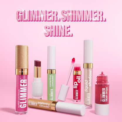 REVLON Super Lustrous Glimmer Lip Oil, 008 Just Toasty, 0.13 fl oz