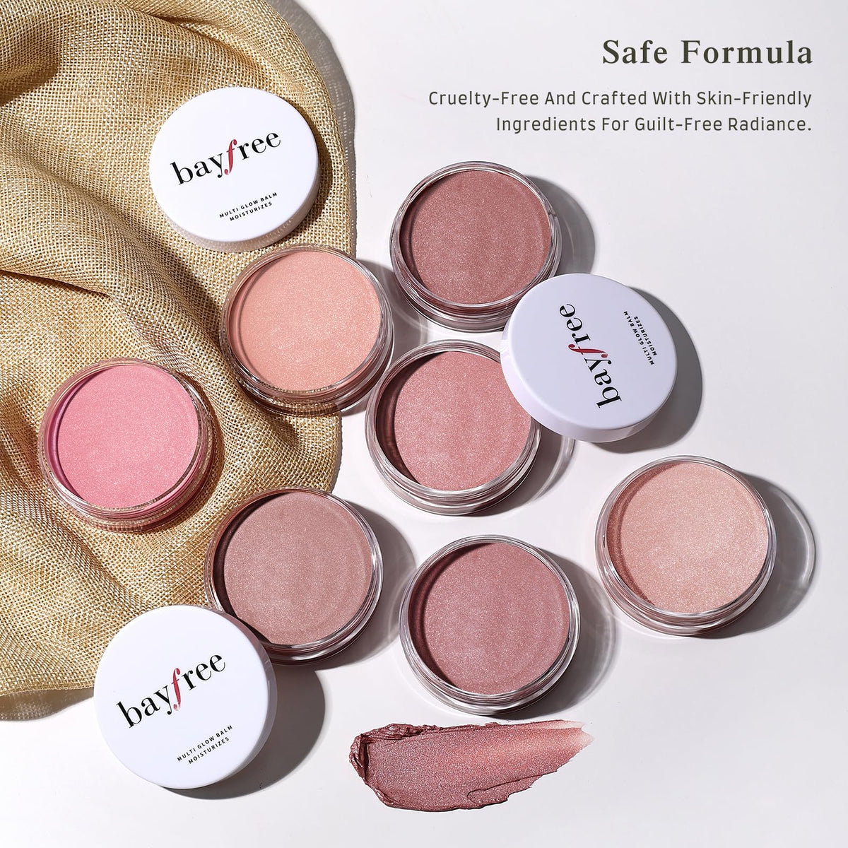 bayfree Multi Glow Balm, Cream Blush for Cheeks Lips & Eyes, Radiant Finish