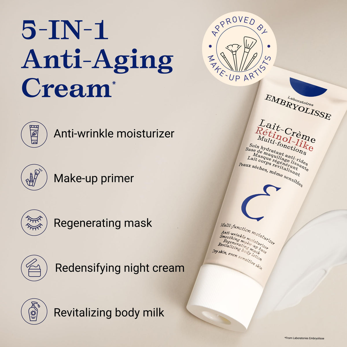 Embryolisse Lait-Creme Retinol Alternative Face Moisturizer, 2.54 Fl Oz