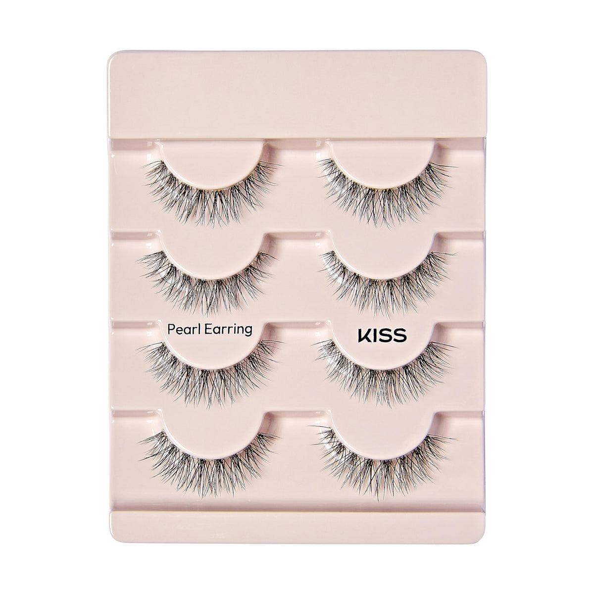Kiss The New Natural, False Eyelashes, 'Pearl Earring', 12mm, Includes 4 Pairs Of Lashes, Easy to Apply, Reusable Lash Clusters