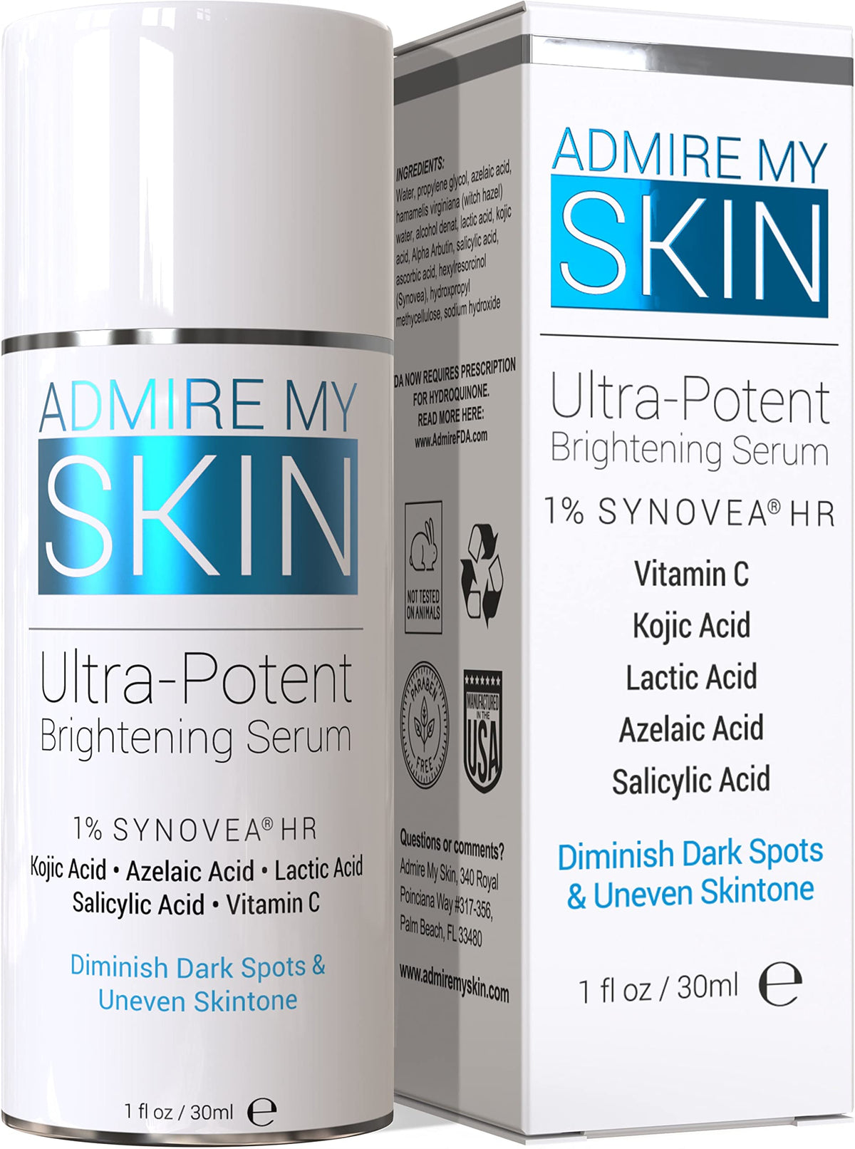 Admire My Skin Dark Spot Corrector Remover for Face Brightening Serum 1oz