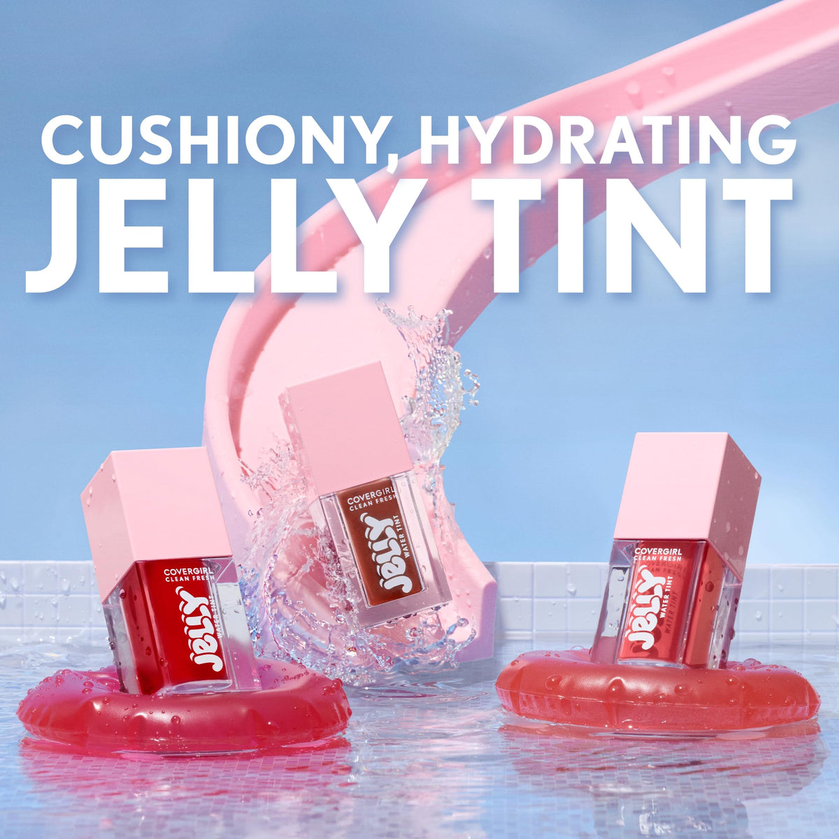 COVERGIRL Clean Fresh Jelly Water Tint, Lip & Cheek Tint, Transfer-Proof, Hydrating - 50 Mulberry Melts (Mahogany)