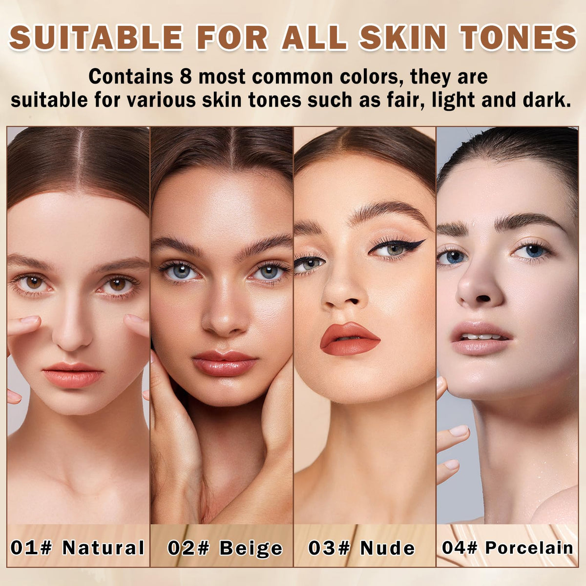 QIUFSSE Air Brush Makeup Foundation for Mature Skin (02 Beige)