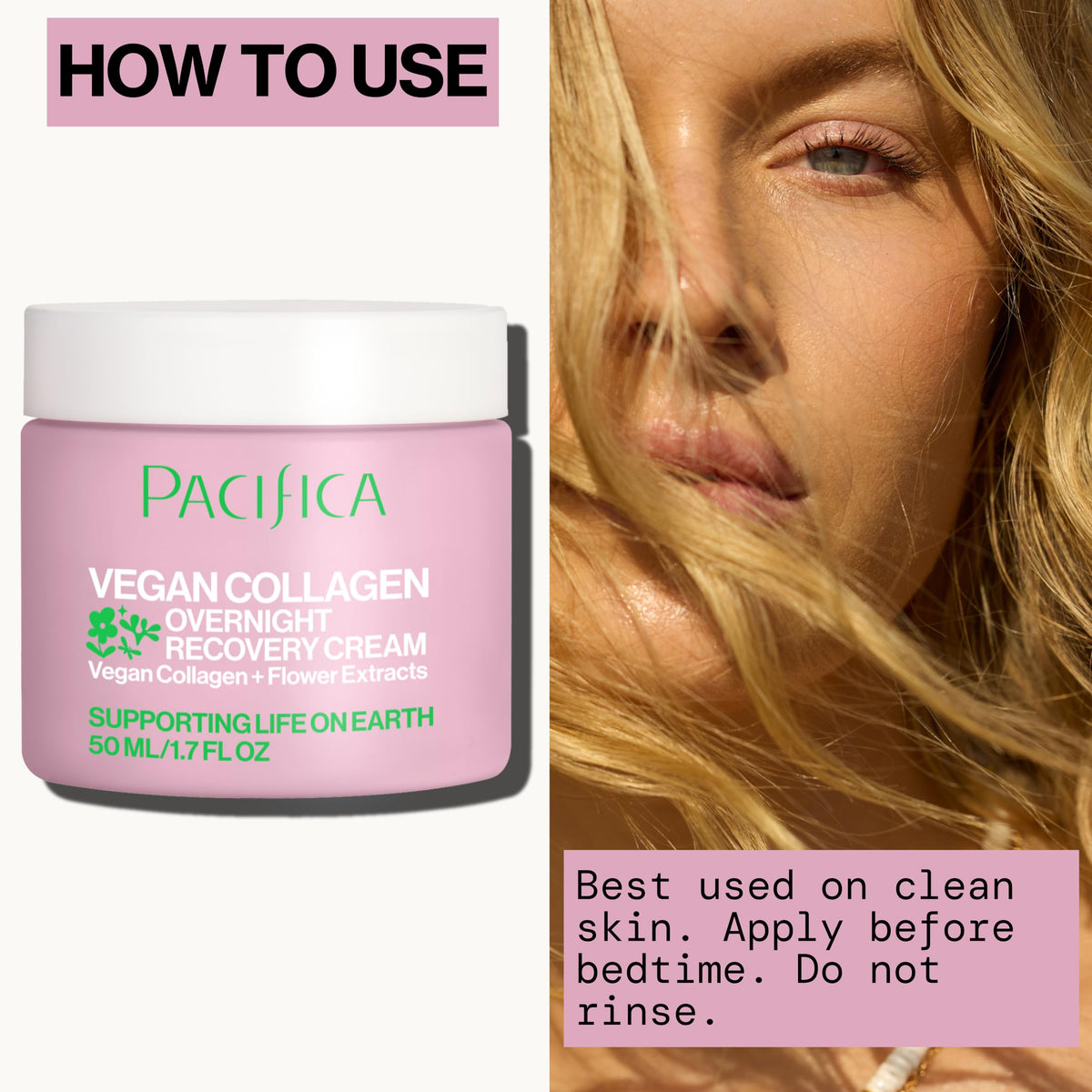 Pacifica Night Face Cream - Vegan Collagen Overnight Recovery Cream, Nighttime Face Cream for Anti-Aging & Wrinkles, Improves Dry Skin & Redness Vegan, Clean Beauty, Dermatologist Tested