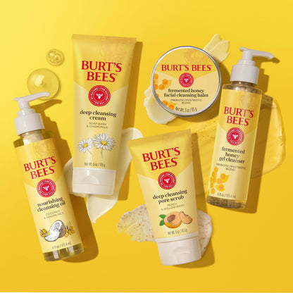 Burt's Bees Face Wash, Deep Facial Cleansing Cream, College Back to School Dorm Essentials, All Natural Cleanser with Chamomile, 6 Ounce (Pack of 3) (Packaging May Vary)