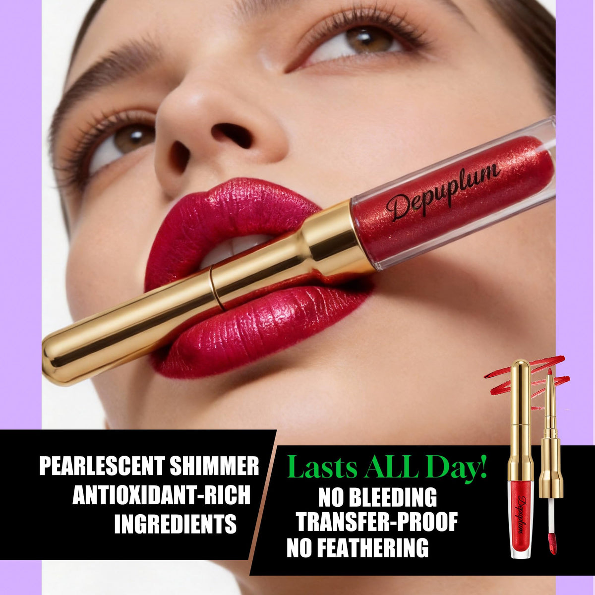 Nude Metallic Lipstick and Lip Liner Combo Glitter Lipsticks for Women