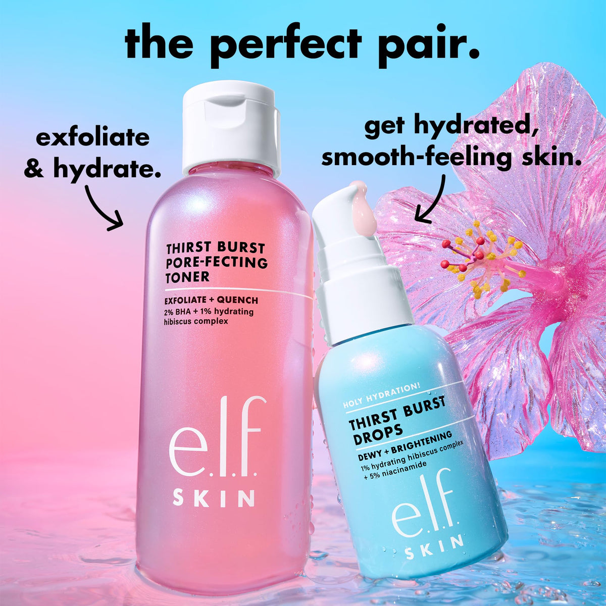 e.l.f. SKIN Thirst Burst Pore-fecting Toner, Hydrating for Face, Smooths, Plumps & Minimizes Pores, Infused with Salicylic Acid, Vegan & Cruelty-Free