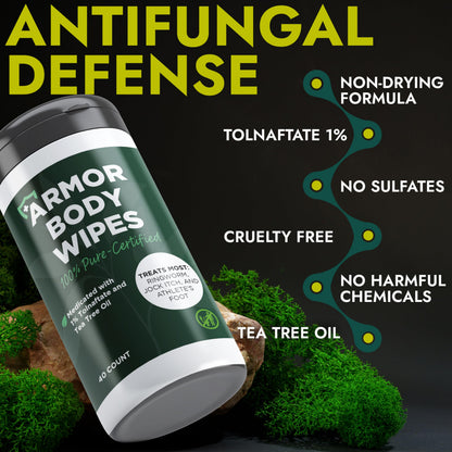 Body Wipes with 1% Tolnaftate for Ringworm, Jock Itch & Athlete's Foot